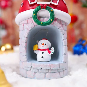 Weihnachts Haus Nachtlicht Ornament mit süßer Schneemann Figur design für Weihnachten Dekoration.