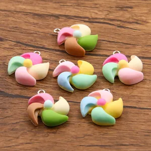 Bunte Harz Windrad Anhänger DIY Charms für Halskette Schmuck Basteln und Accessoires 20x24mm