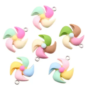 Bunte Harz Windrad Anhänger Charms für DIY Schmuckherstellung Halsketten Basteln.