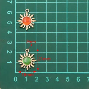 DIY soleil pendentif alliage accessoires charms, 18x21mm métal fabrication de bijoux lot.