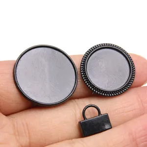 Schwarze elektroforetische DIY Schmuckkomponenten runde Fassung fuer Lederarmband