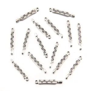 Silver tone thermometer charms for DIY jewelry making, necklace bracelet keychain metal pendants.