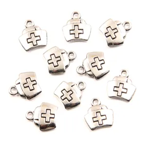 Silver nurse cap charms zinc alloy DIY jewelry making pendants for bracelets necklaces