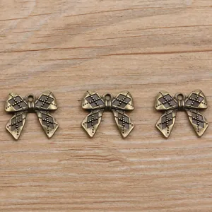 Vintage bronze bow charms pendants DIY jewelry making accessories for phone straps 19x21mm