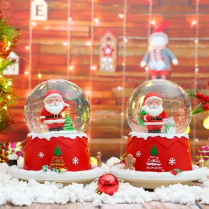 Christmas Santa snow globe light up ornament holiday gift ambient lamp decor new year design