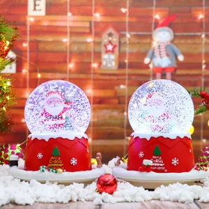 Christmas snow globe light up cute Santa Claus LED festive desktop decoration gift for kids.