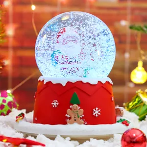 Cute Christmas Santa snow globe luminous atmosphere lamp holiday gift desktop decoration