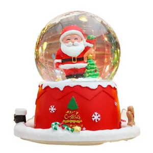 Cute Santa Claus Snow Globe Glowing Christmas Decoration Festive Kids LED Light Gift
