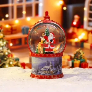 Boule à neige de Noël veilleuse avec Père Noël, lampe de décoration de maison chaleureuse.