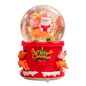 Palla di neve di Natale con Babbo Natale e renna luminosa decorazione camera