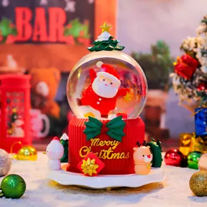 Weihnachts Schneekugel Dekoration mit LED leuchtender Tisch Ornament festliches Geschenk
