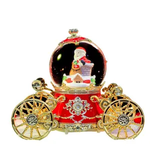 Weihnachten Weihnachtsmann Kutsche Schneekugel Spieluhr rot gold festliche Dekoration