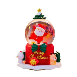 Weihnachten Santa Schneekugel dekorative Tischdekoration mit Licht und Schnee für Festgeschenk.