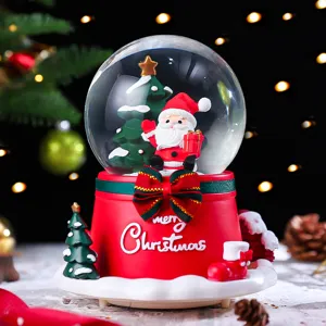 Christmas Santa glowing snow globe tabletop ornament festive holiday decoration variant