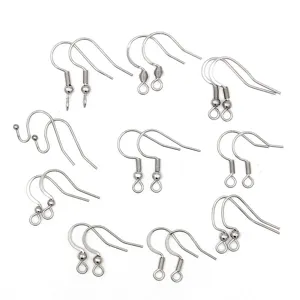 Stainless Steel DIY Earring Hook Accessories Round Spring Earring Findings For Jewelry Making Gold Silver Ear Wires Handmade Material