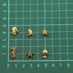 Antikgold Meereslebewesen Legierung DIY Charms Perlen Set mit Fisch Seepferdchen Schildkröte.