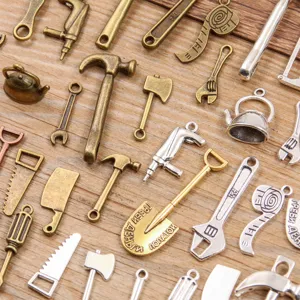 Mini metal tool charms DIY zinc alloy pendants assorted craft accessories set for design