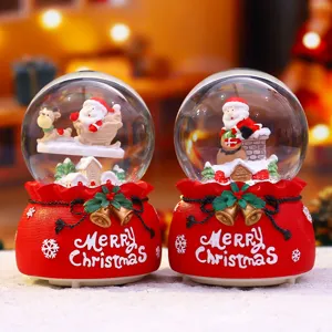 Weihnachten Weihnachtsmann Schlitten Schneekugel Desktop Ornament leuchtende Kugel
