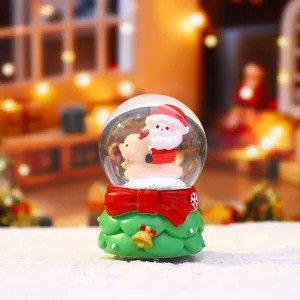 Christmas mini luminous snow globe Santa riding reindeer night light holiday gift decor