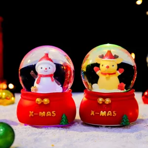 Weihnachten mini leuchtende Schneekugel Nachtlicht Dekoration Schlafzimmer festliches Geschenk