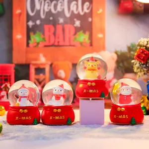 Weihnachten Mini Schneekugel leuchtend Nachtlicht Tischdeko festliches Geschenk süss