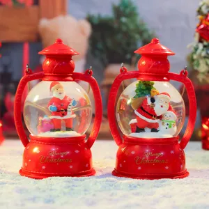 Weihnachts tragbare leuchtende Laterne Nachtlicht Tischdekoration mit Weihnachtsmann.