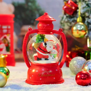 Weihnachts LED Nachtlicht Schneekugel Laterne Tischdeko Schlafzimmer Festival Geschenk
