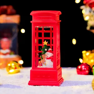Weihnachten Telefonzelle Schneekugel LED Licht Ornament festlich Tischdeko Geschenk