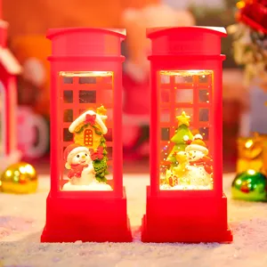 Weihnachts-Telefonzelle Schneekugel Nachtlicht dekorative Ornament für Schlafzimmer Geschenke