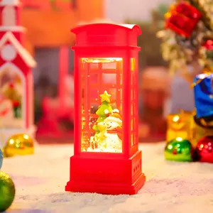 Weihnachten Telefonzelle Schneekugel Nachtlicht, süße LED leuchtende dekorative Urlaubsgeschenk.