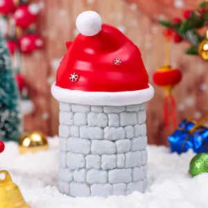 Weihnachten Weihnachtsmann Mütze Haus Kunstharz Figur, festliche Tischdeko Deko