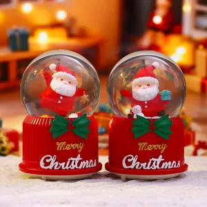Weihnachtskugel Schneekugel Weihnachtsmann Spieluhr leuchtend Deko Ornament Geschenk