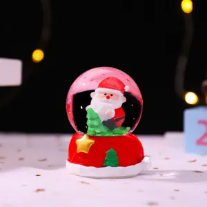 Weihnachtsschneekugel Desktop-Ornament mit Weihnachtsmann für Urlaubsgeschenk und Dekoration.