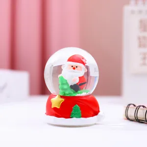 Weihnachtskristall Schneekugel mit süßem Weihnachtsmann Tischdeko leuchtendes Geschenk
