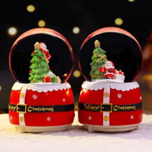 Weihnachts-Schneekugel Spieluhr mit LED Licht und Weihnachtsmann Weihnachtsbaum Dekor Geschenk.