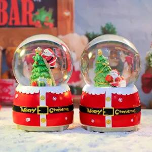 Weihnachts-Schneekugeln Spieluhr mit Weihnachtsmann und leuchtender Wasserkugel Geschenk.