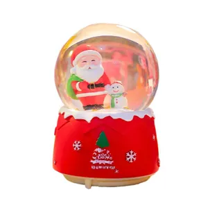 Kerst sneeuwbol met kerstman sneeuwman verlichte feestdag cadeautje decoratie