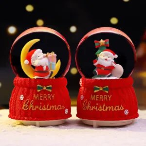 Schmucke Weihnachtskugel Harz Ornament leuchtende Spieluhr Festtags Desktop
