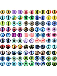 DIY glass cabochons dragon cat eyes round dome cameo jewelry making craft accessories 50pcs