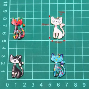 1pc pendentif chat émail coloré alliage bricolage bijoux breloque pour collier bracelet