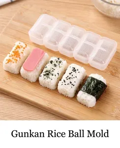 Stampo per sushi trasparente a 5 scomparti DIY creatore di polpette di riso bento