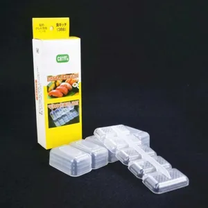 Set moldes de sushi de plastico con caja para cocina herramientas arroz casa util.