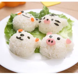 Ensemble de moules à boules de riz d'animaux mignons DIY sushi ours cochon tigre outil de cuisine