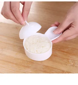 Cute Mickey mouse shape rice ball mold plastic DIY sushi bento maker kitchen tool white color
