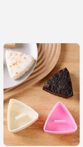 Set di stampi per polpette di riso triangolari per sushi e bento, pressa da cucina casa.