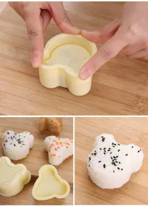DIY cartoon bear rice ball mold kitchen sushi maker baking tool for bento lunch box