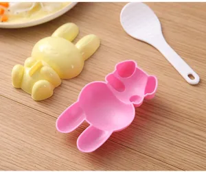 DIY cute cartoon animal rice ball molds set for creative bento making and kitchen baking tools