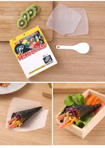 DIY molde de sushi conjunto rodillo de mano herramienta de bola de arroz con pala.
