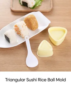 Dreieckige Reisball Form Set für DIY Sushi Herstellung Küchen Kochwerkzeug Detail.