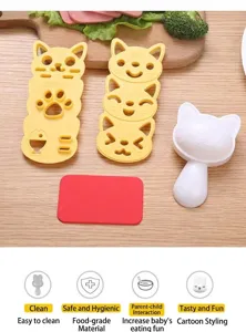 DIY Cartoon Cat Rice Ball Mold Sushi Maker Baking Tool Kitchen Gadget Cute Animal Shape